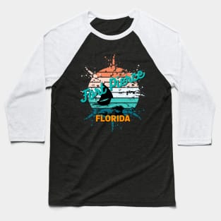 Fort Pierce Florida Retro Vintage Sunset Baseball T-Shirt